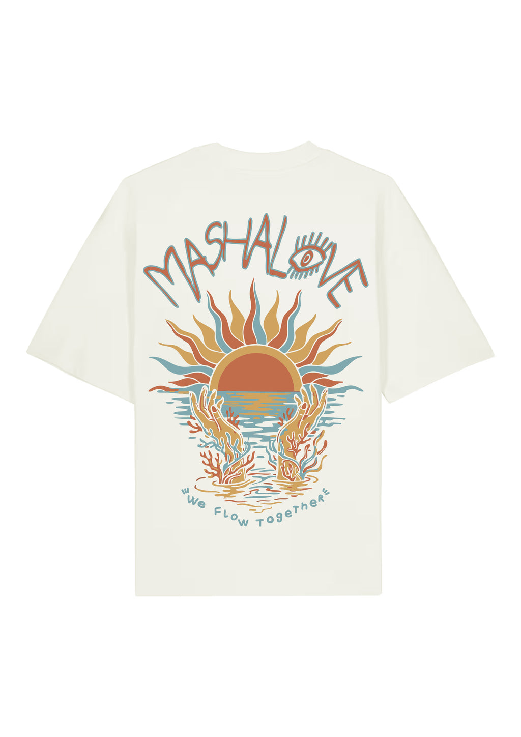 Mashalove Water Capsule off white oversized spiritual streetwear t-shirt front view