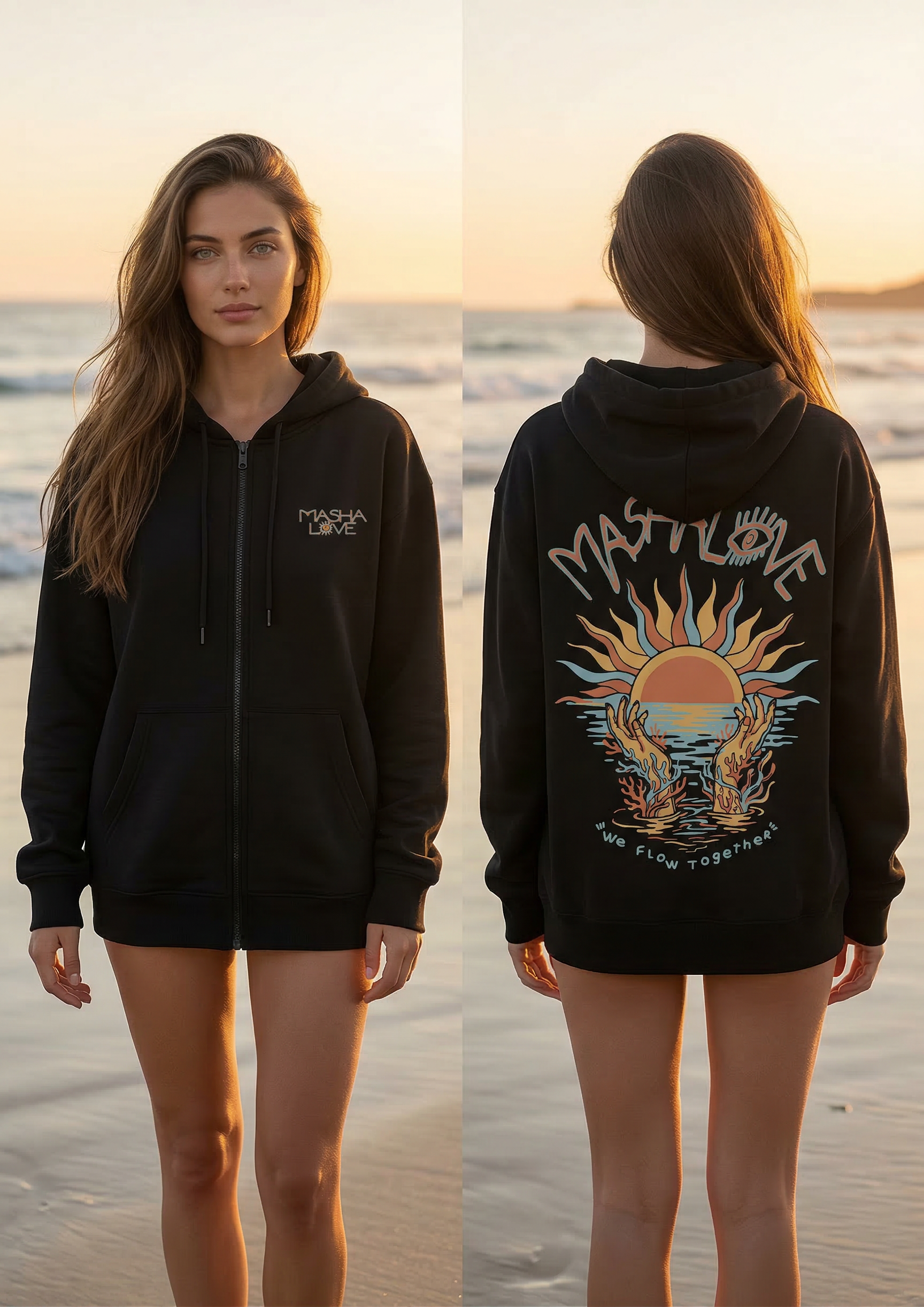 Black Zip Capsule Hoodie