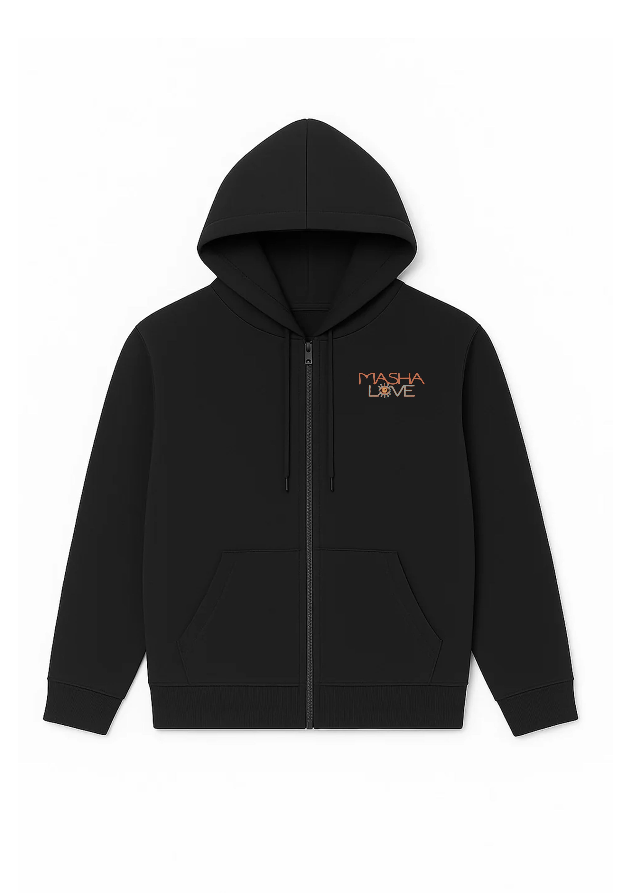 Hoodie Noir face — Mashalove Spiritual Streetwear