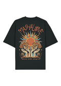 Mashalove Earth Capsule black oversized spiritual streetwear t-shirt front view