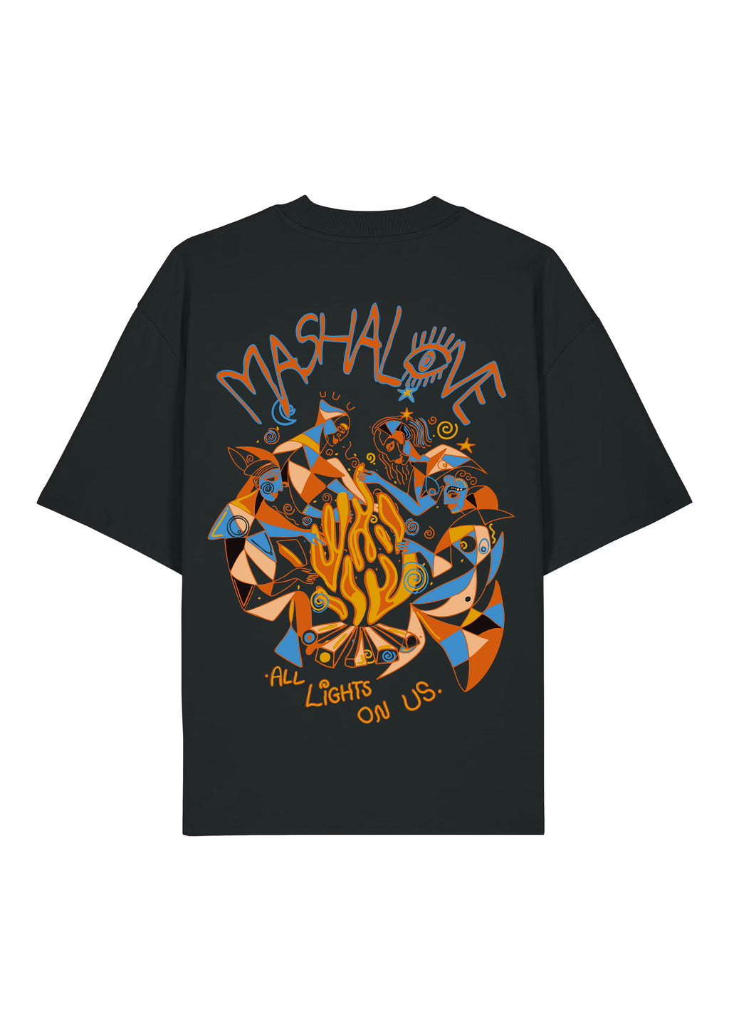 T-Shirt FEU Noir dos — Mashalove Spiritual Streetwear