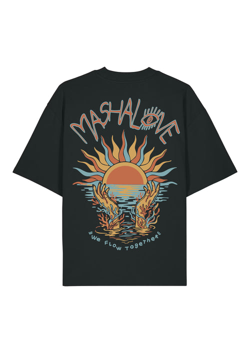 Mashalove Water Capsule black oversized spiritual streetwear t-shirt front view